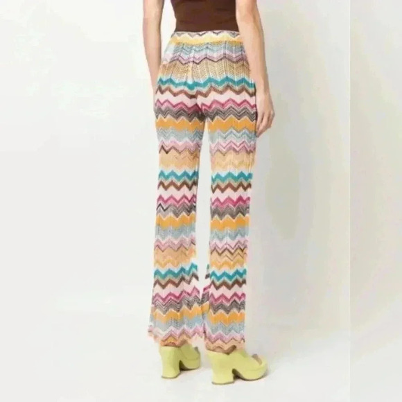 Missoni Pants Flare Cover Up Trousers Metallic Crochet Zig Zag Swim Chevron 40 4 - Picture 11 of 13